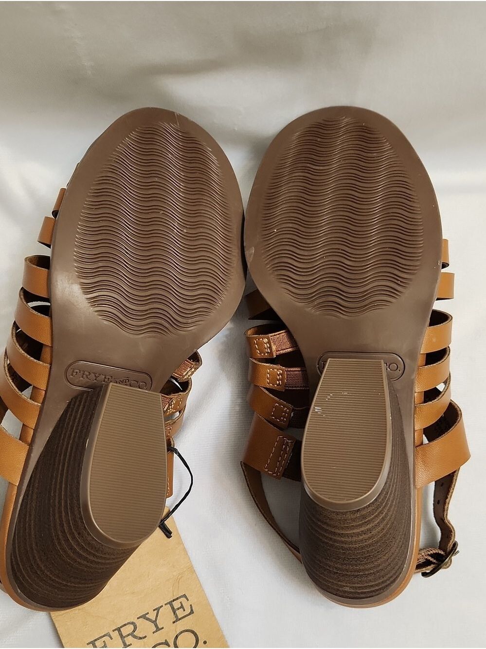 Frye And Co. Galia Brown Strappy Slingback Block Heel Summer Sandals (W Size 6) - Picture 9 of 12